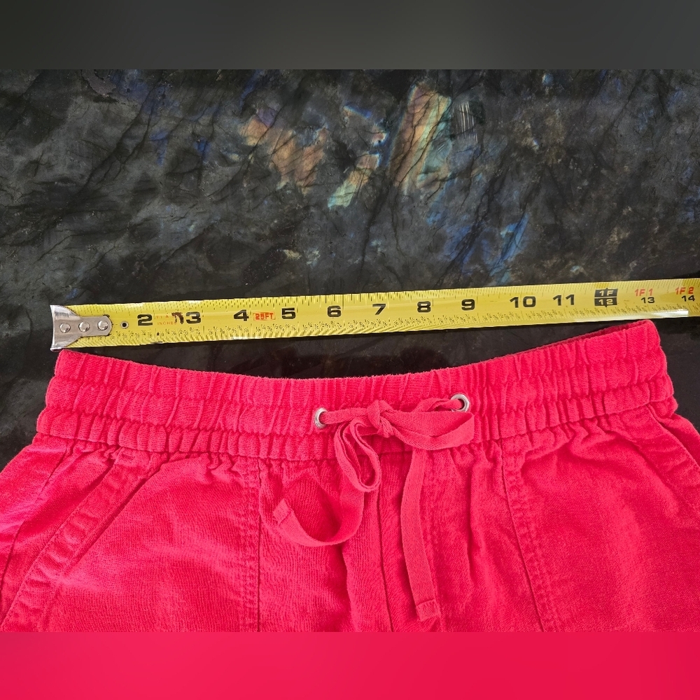 Gap Mid Rise Easy Linen-Blend Pull-On Shorts with ties, front & back pockets XS - Picture 7 of 7